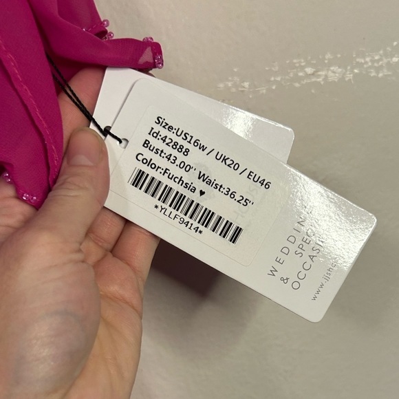 JJ’s House A-line Princess Cowl Neck Tea-Length Chiffon Dress in Fuchsia - Picture 4 of 6